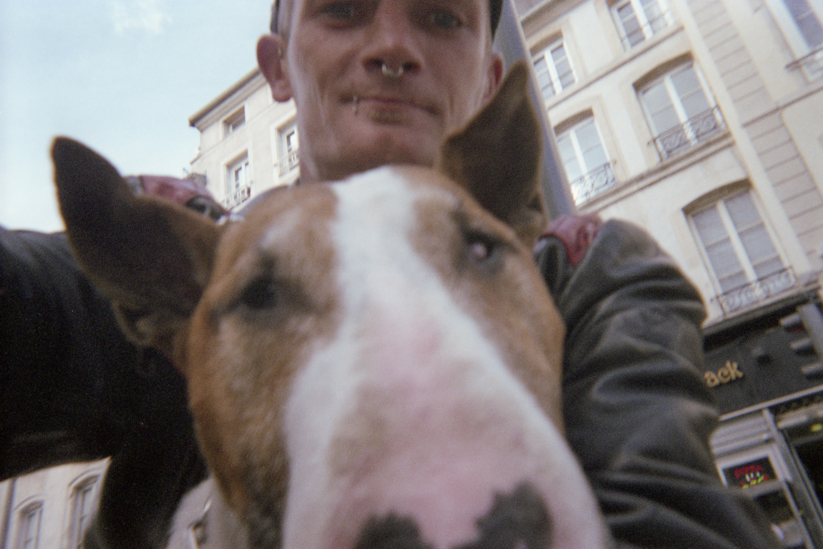 Selfie de Fils et de son chien