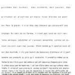 Mise en page graphique d'un texte sur la ferme de Luc Muller : description des contraintes du métier agricole (horaires, travail du matin, charge de soins aux animaux), avec une réflexion sur la difficulté à reprendre l’exploitation et les besoins d’organisation